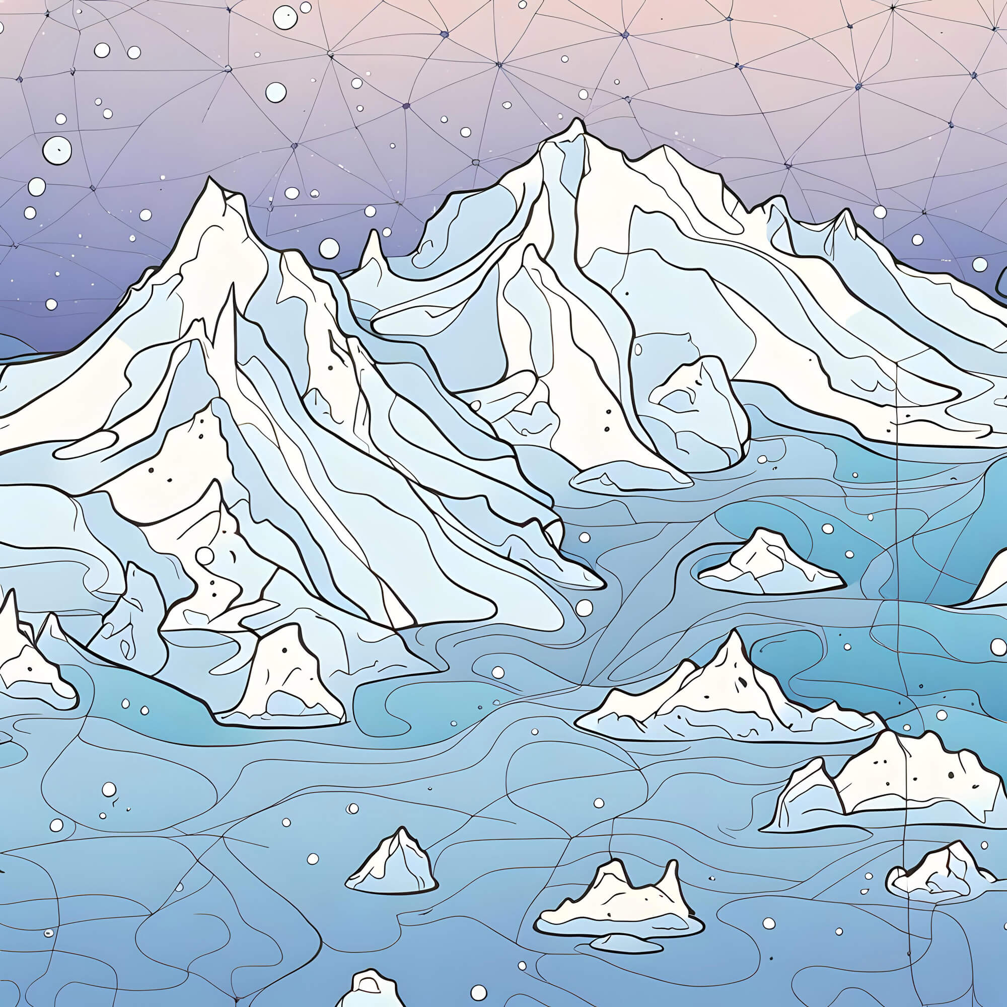 Fun facts about antarctica for kids - ice illustration