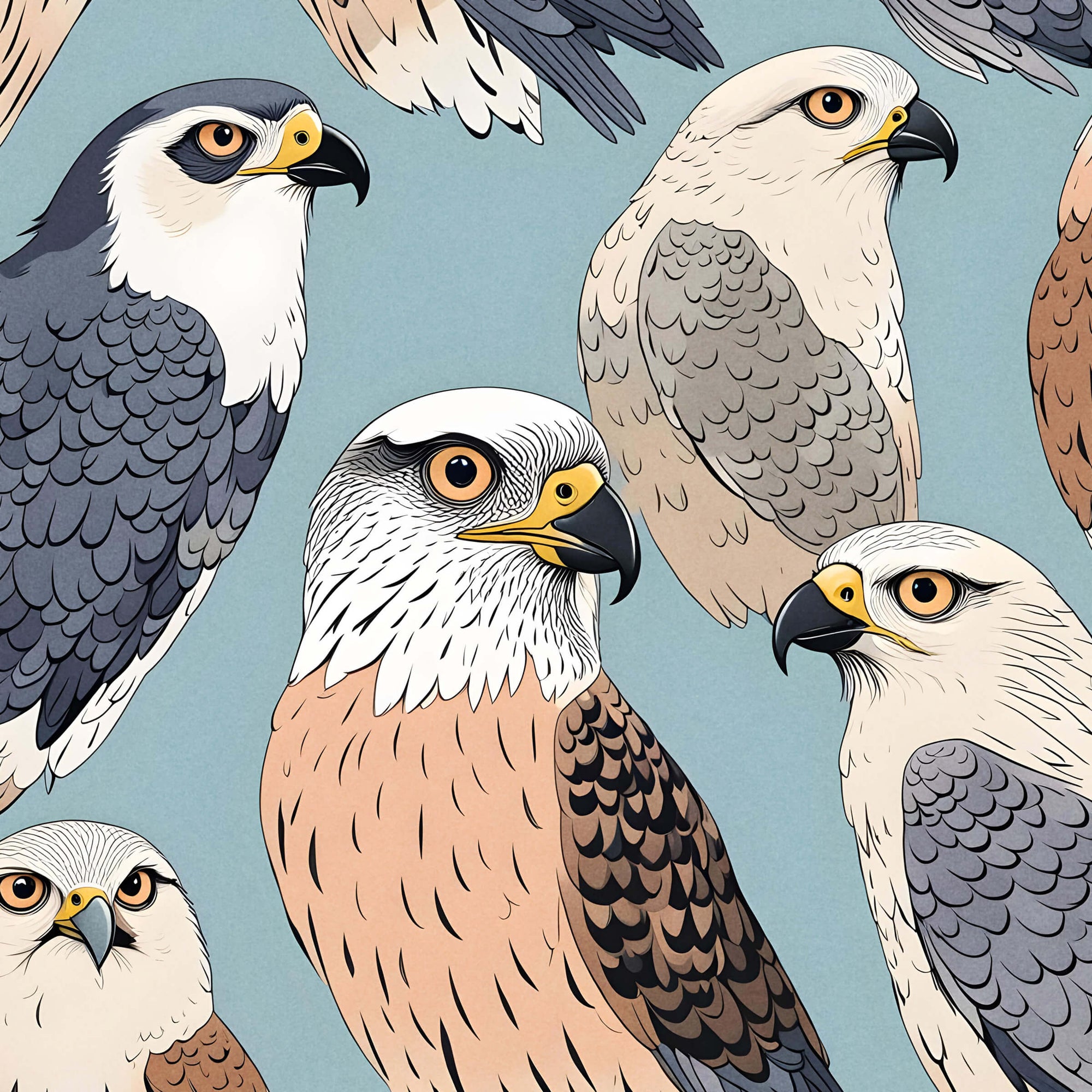 Falcon Portrait Illustration - Fun Facts About Falcons