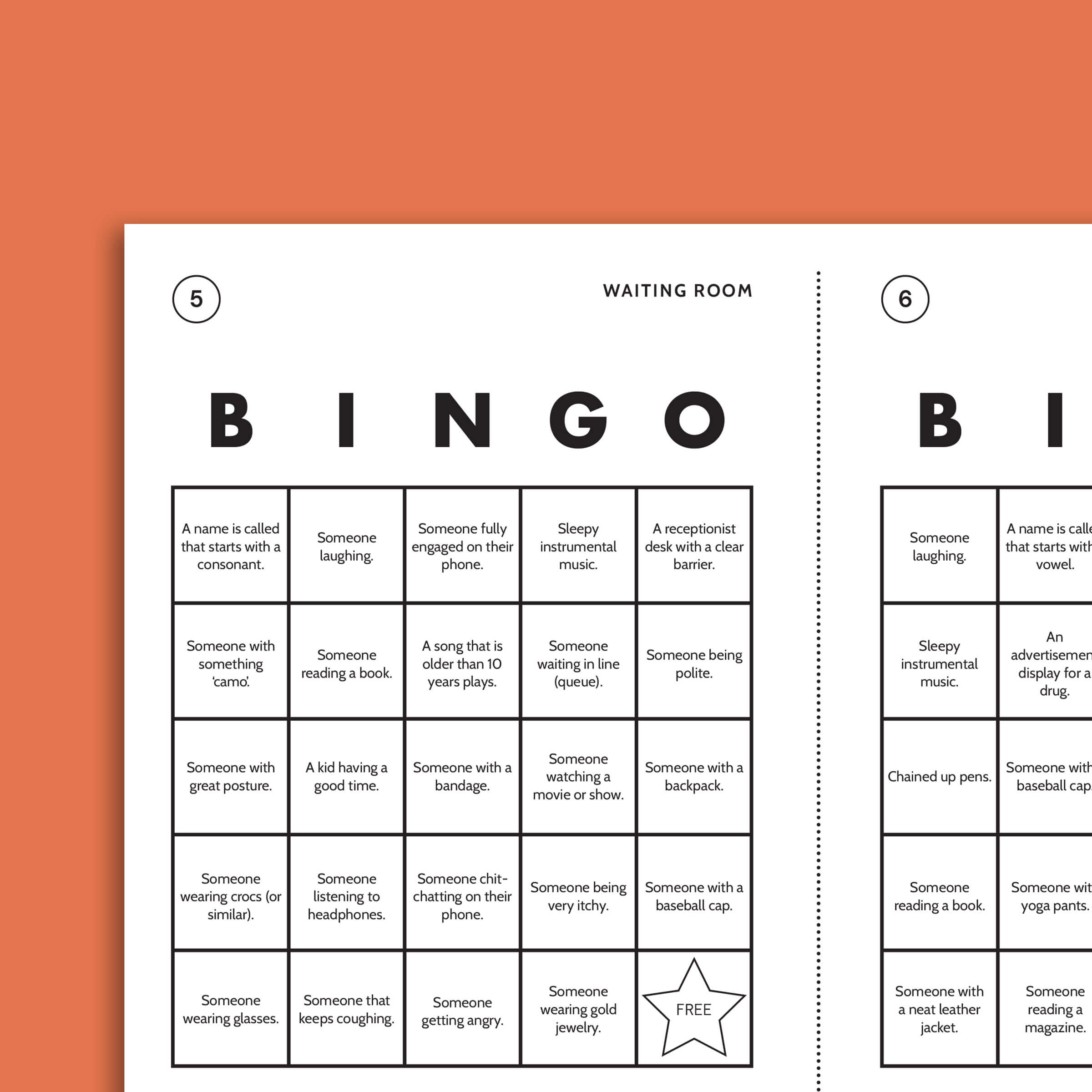 People Watching Bingo Game - Printable Digital Download