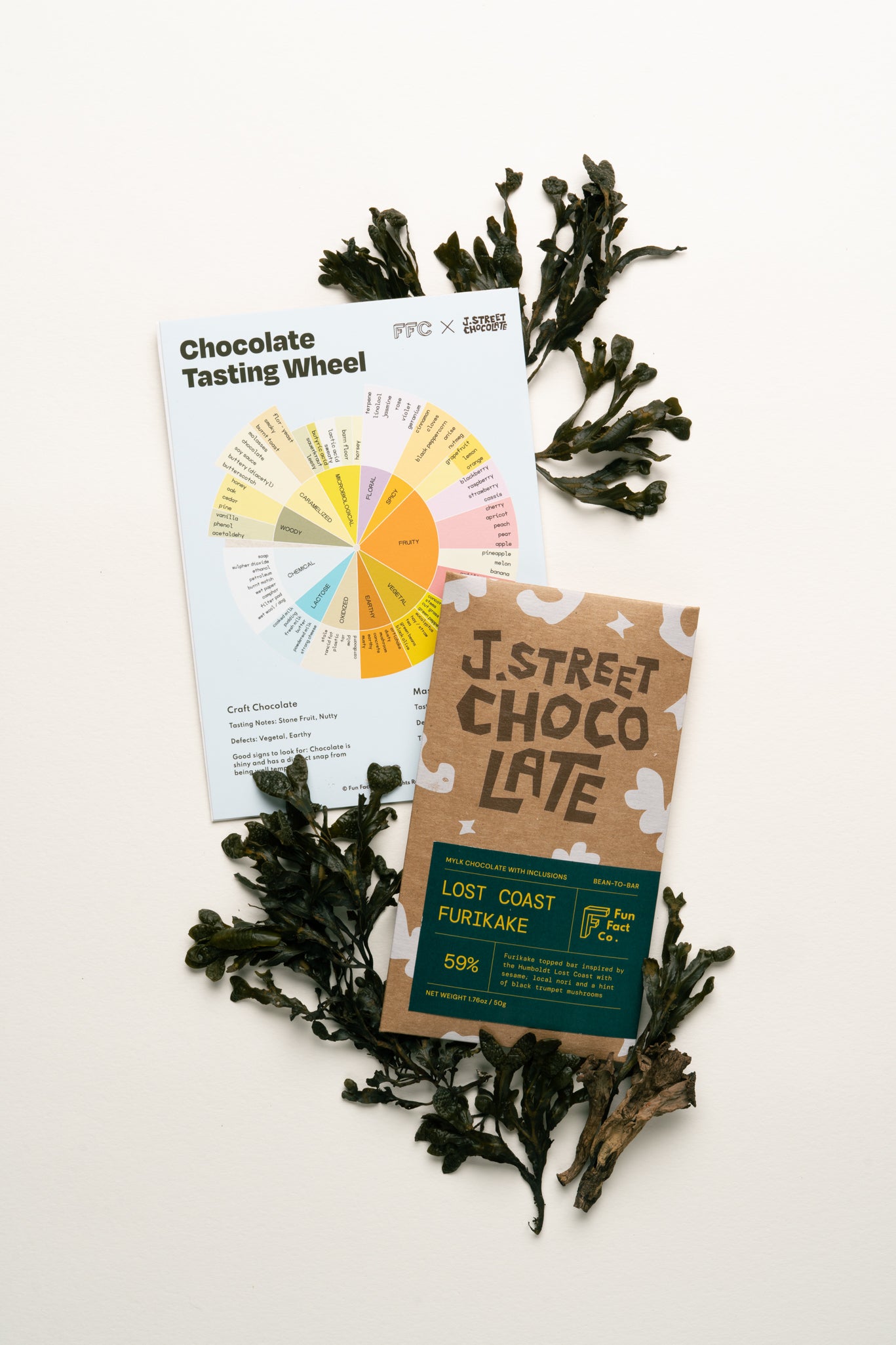 Lost Coast Furikake Chocolate Bar & Tasting Wheel Bundle