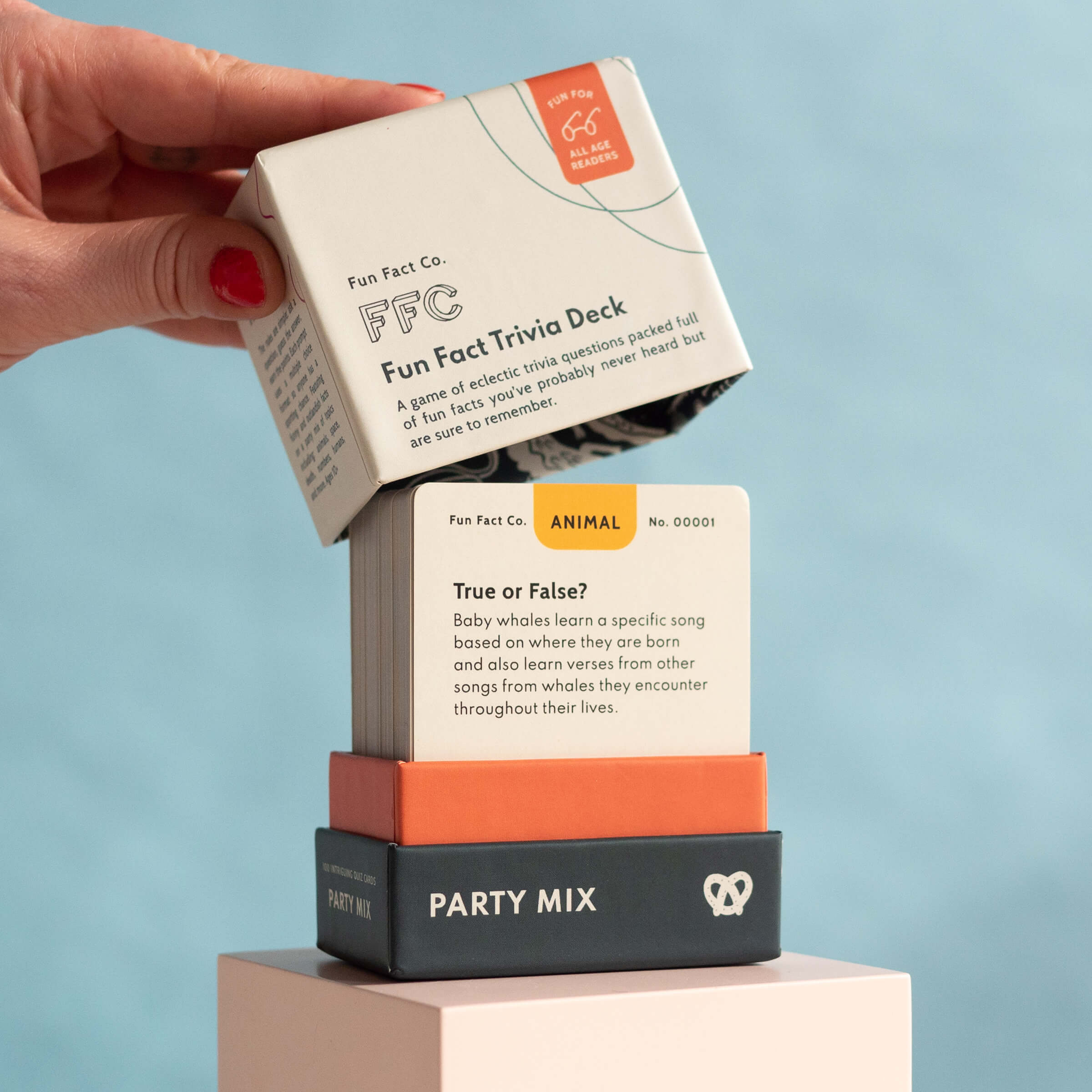 Fun Fact Trivia Deck Card Game - 100 Cards in Box - Fun Fact Co.