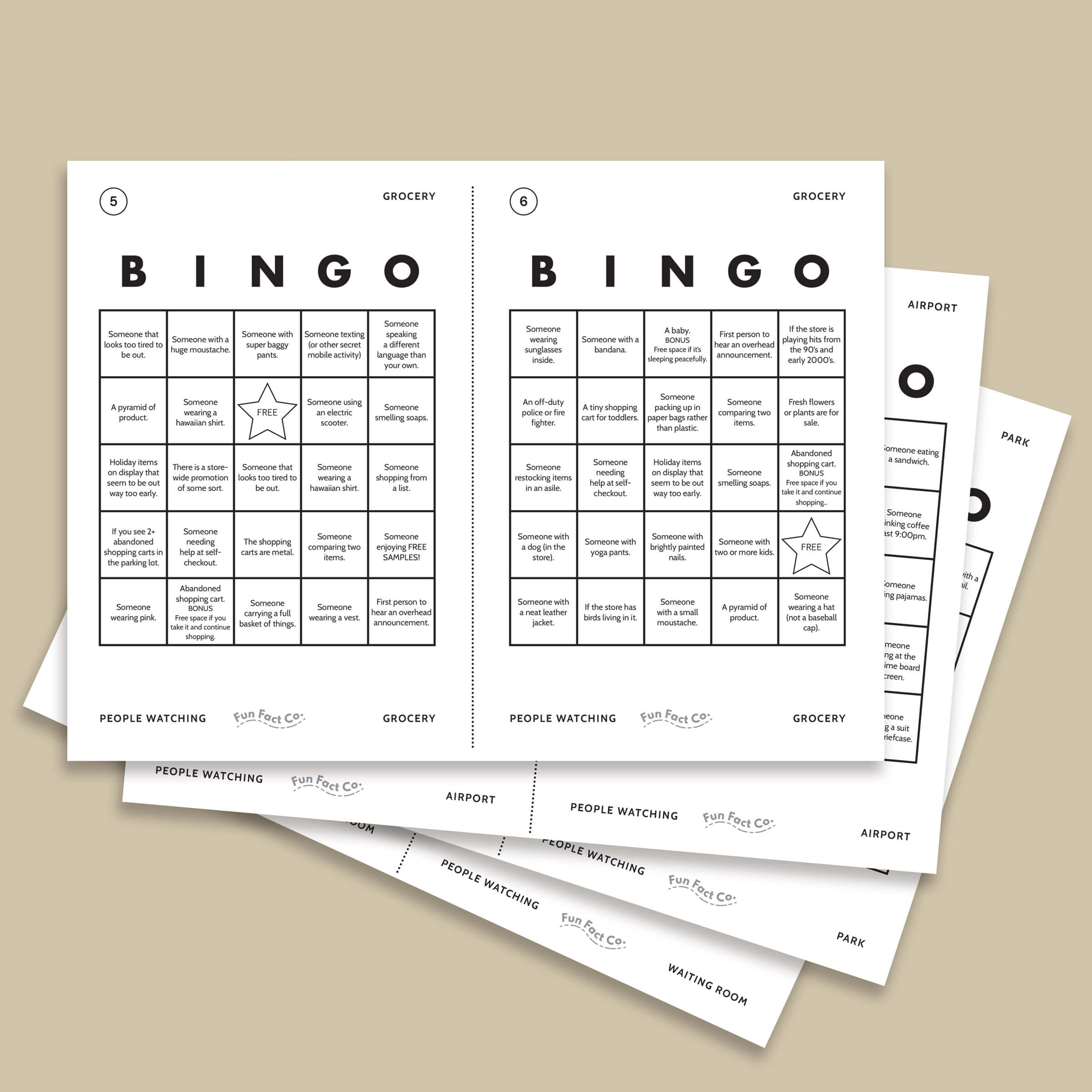People Watching Bingo Game - Printable Digital Download