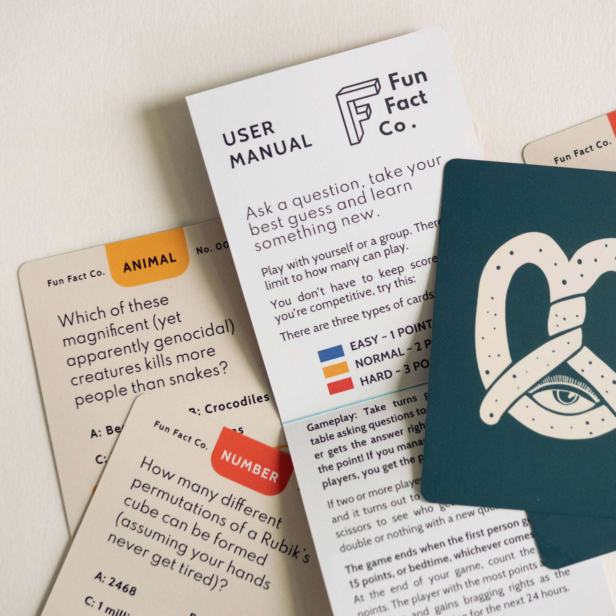 Fun Fact Trivia Game Cards and Instructions