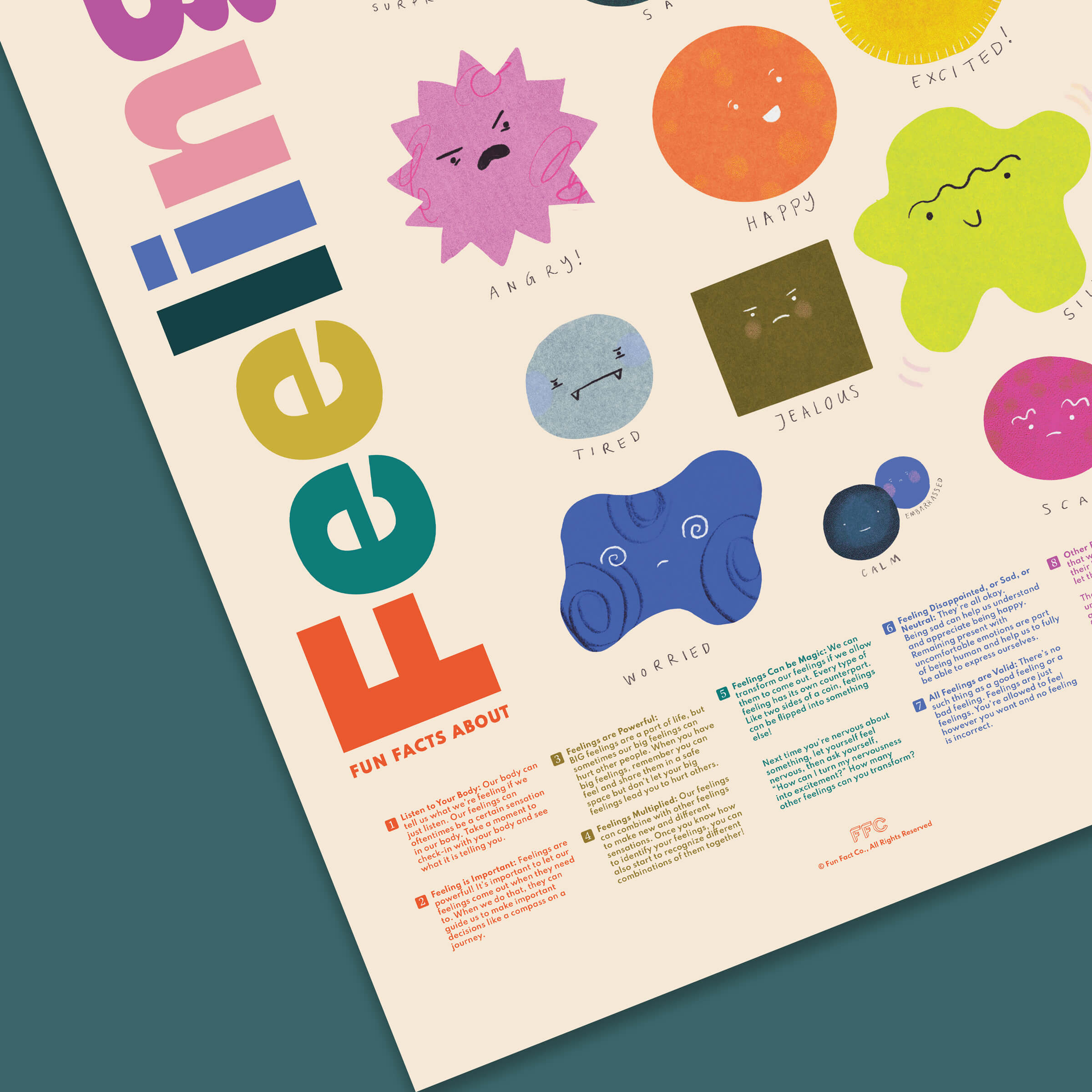 Fun Facts About Feelings - Illustrated Emotions Poster by Fun Fact Co. - CU