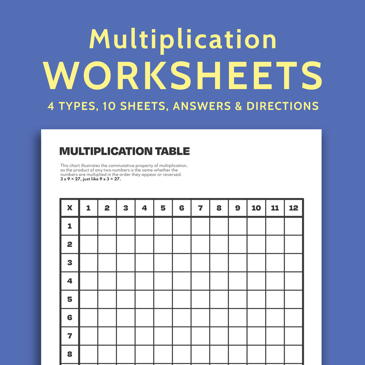 Multiplication Table Print | Fun Fact Co.
