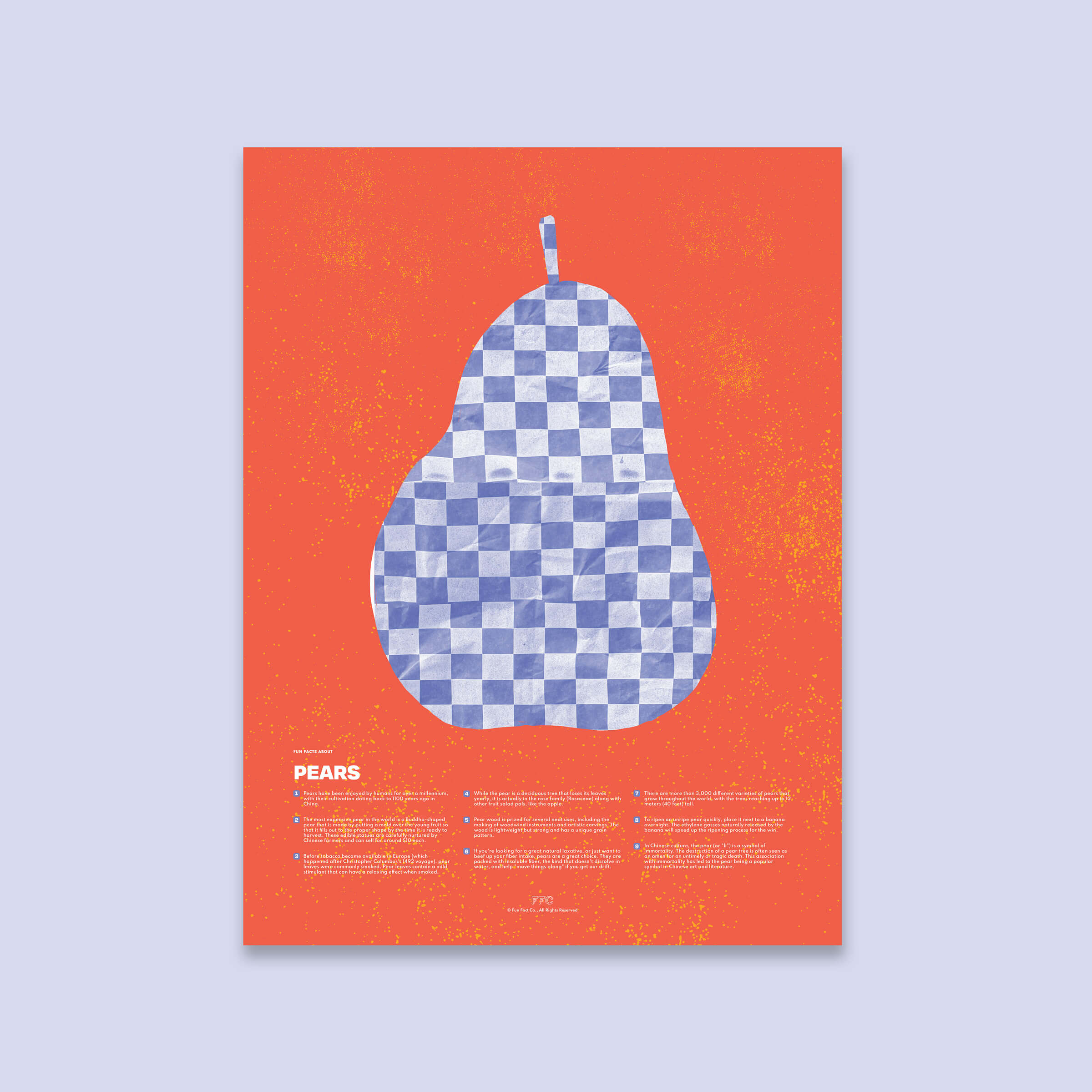 Pear Fun Facts Print - Unframed - Educational Art by Fun Fact Co.
